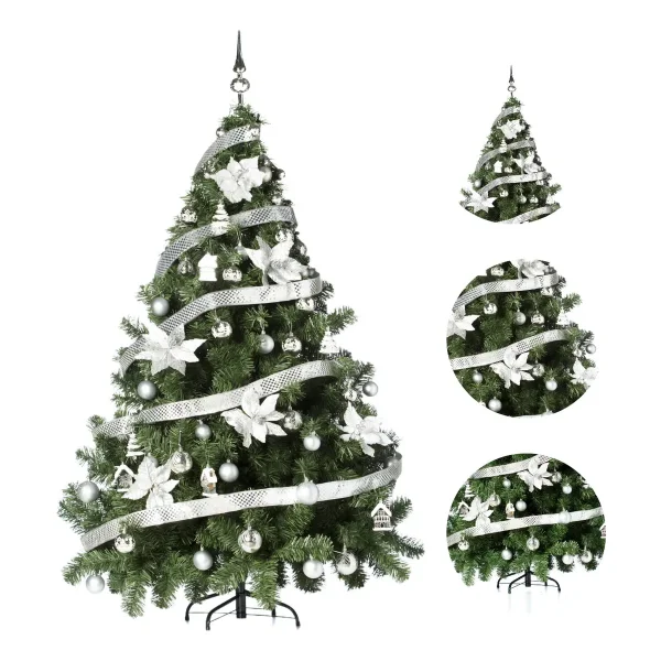 Arbol de Navidad Montañes Deluxe 2,10mts Con Adornos Kit X72