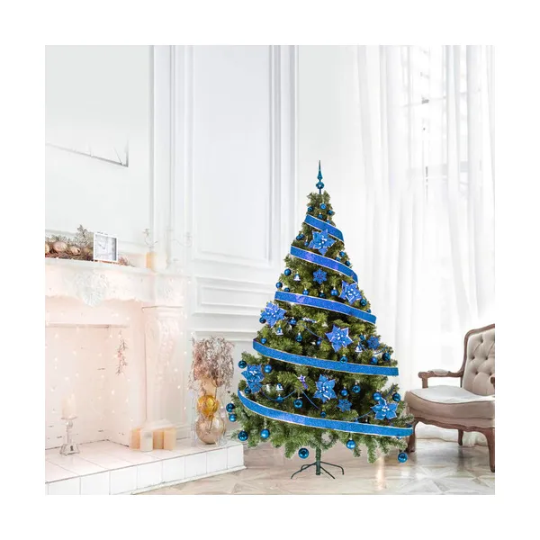 Arbol De Navidad Tronador Lujo 2,10mts Pino Decorado Azul