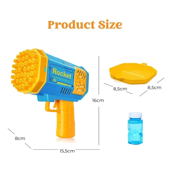 Burbujero Automatico Pistola Juguete De Burbuja Con Luz Color Amarillo