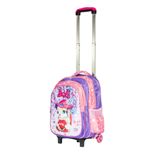 Mochila Carrito Espalda Escolar 2 En 1 Canopla Lunchera Luz
