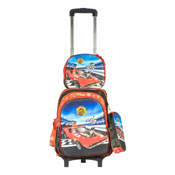 Mochila Carrito Espalda Escolar 2 En 1 Canopla Lunchera Luz