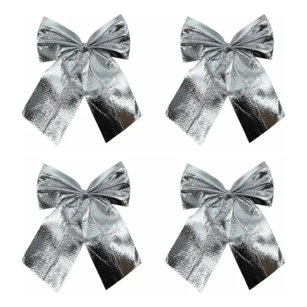 Adorno Colgante Navidad Moño 9cm Para Decoración Navideño X4