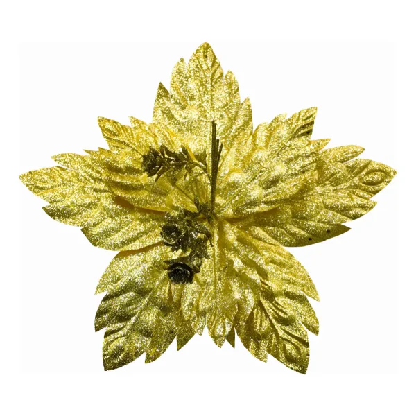 Flor 25cm Oro Arbol De Navidad Adornos Decoracion Dorado Floreado