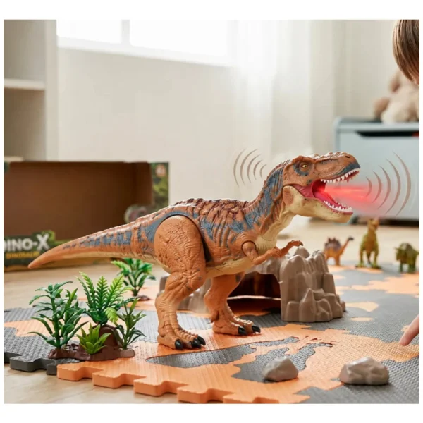 Dinosaurio T-rex Articulado Juguete Luz Sonido Y Movimiento T-rex Marrón