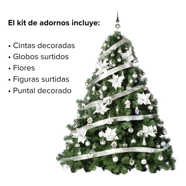 Arbol de Navidad Extra Lujo Patagonia 1.80mts Con Adornos X72