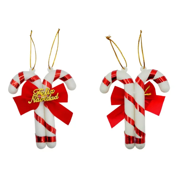 Adorno Colgante Baston De Caramelo Para Arbol De Navidad Rojo Bastón De Caramelo