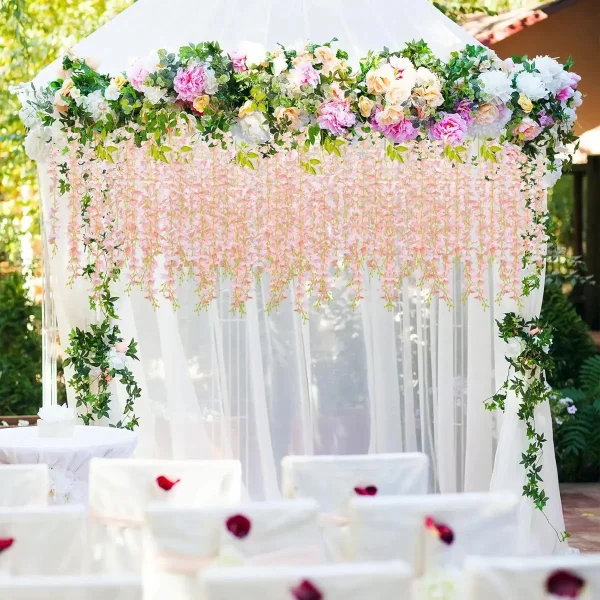 Flores Artificiales Vara Pack X12 Enredadera Colgante Guia