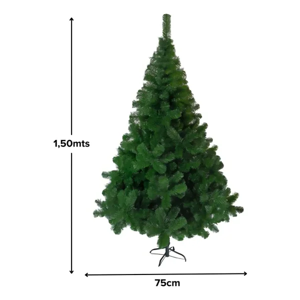 Arbol de Navidad Tronador Verde 1.5mts Base Metal