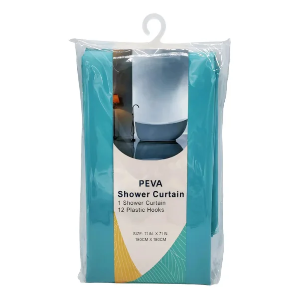Cortina De Baño Ducha Peva 1,80cm Ganchos Plástico