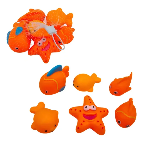 Juguetes Baño Para Bebe 6 Unidades Goma Plastico