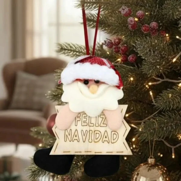 Adornos Navideños Colgante De Paño Decoración Navidad 15cm Rojo Colgante De Paño