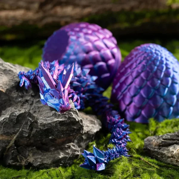 Dragón Articulado 3d Huevo Sorpresa Coleccionable 10cm