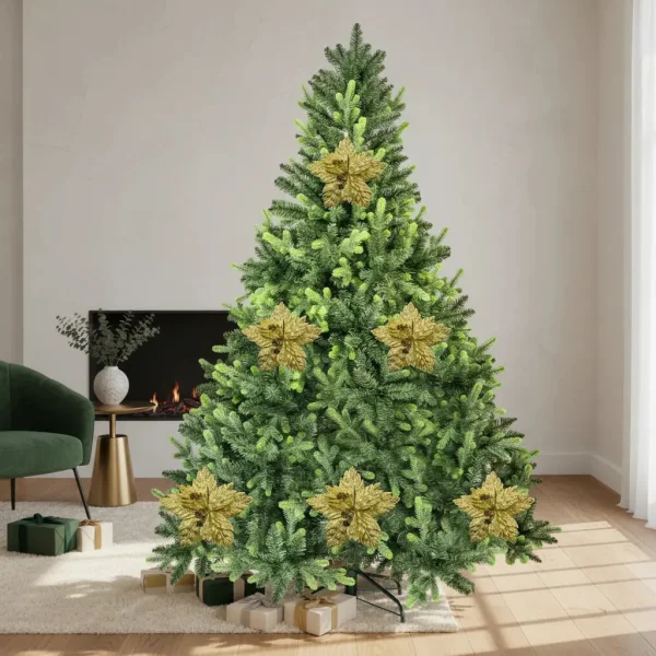 Flor 25cm Rojo Arbol De Navidad Adornos Decoracion Rojo Estrella