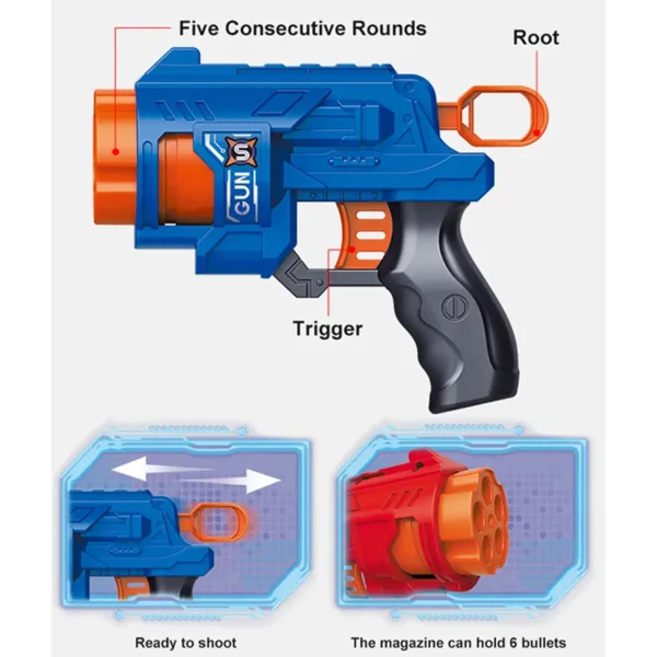 Pistola Lanza Dardos Mini Simil Nerf