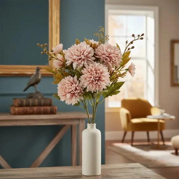 Ramo Crisantemos Flores Artificiales 30cm Decoracion X1