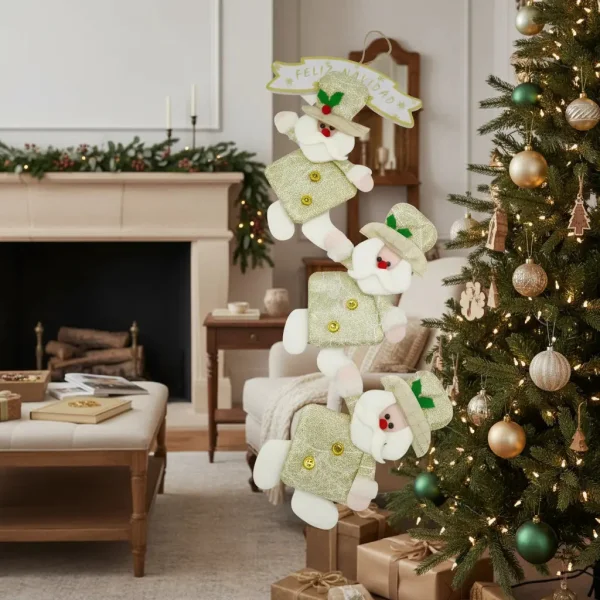Adornos Navideños Colgante De Paño Navidad Blanco