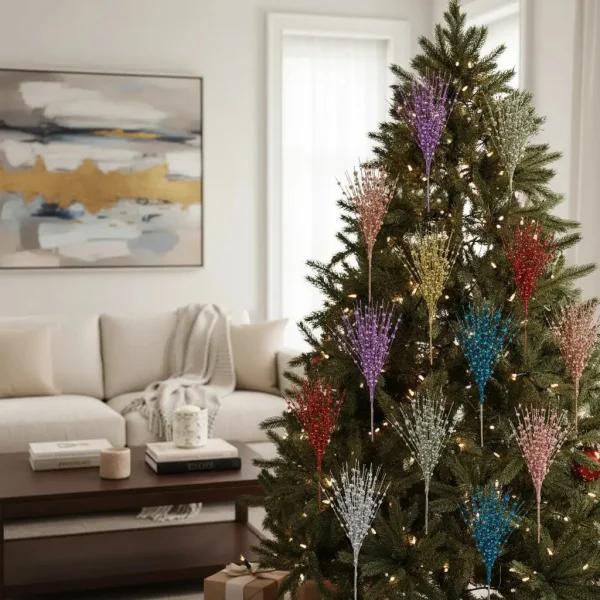 Ramas Espiga Adorno Navideño Deco Navidad 72cm Pack X5