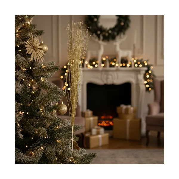 Adorno De Navidad Espiga Decoración Ramas Navideña Pack X5