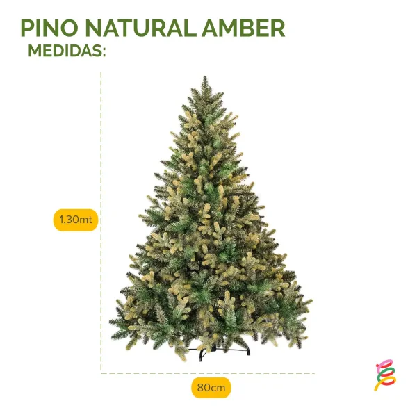 Arbol De Navidad Pino Natural Amber 1.30mts Pino Frondoso Amber