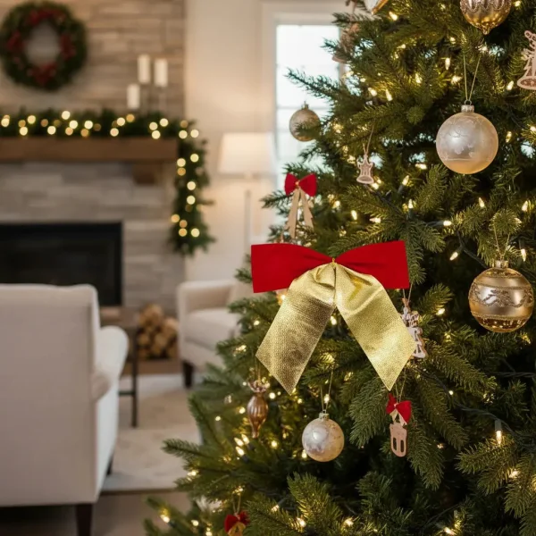 Adorno Colgante Navidad Moño Para Decoración Navideño X2u