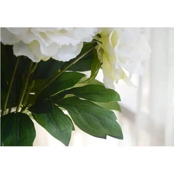 Ramo De Peonias Flores Artificiales 40cm Decoracion Calidad Blanco