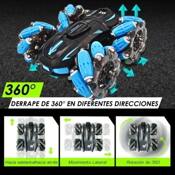 Auto A Control Remoto Acrobatico Vehiculo Luz Led Giro 360°