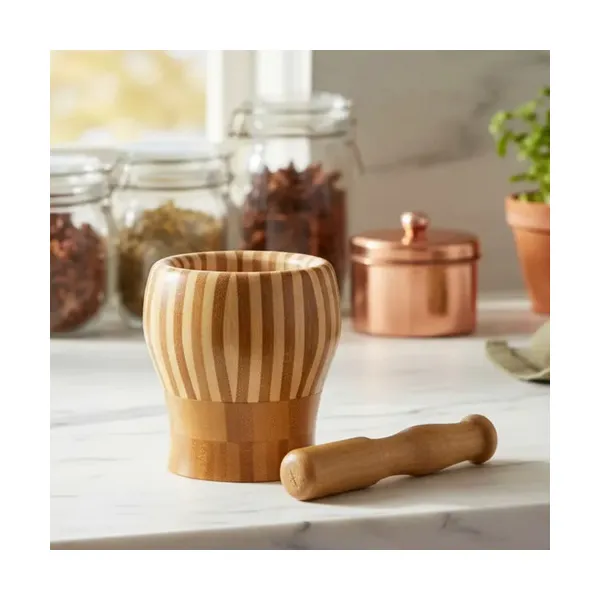 Mortero De Madera Para Moler Con Pilón Moledor Machacador