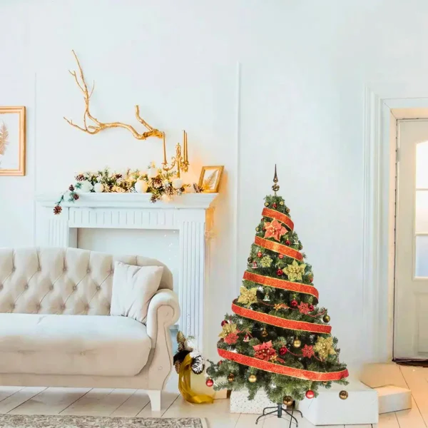 Arbol De Navidad Tronador Lujo 1,80mts Con Adornos Kit X60