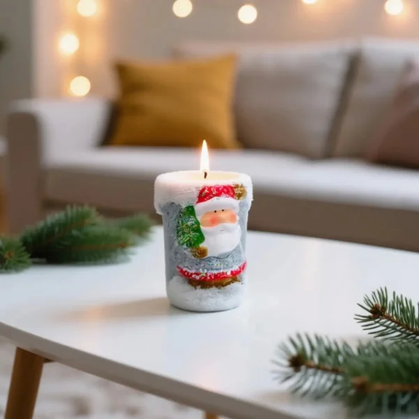 Vela Navideña Portavela Pesebre Deco Navidad Ceramica X1u.