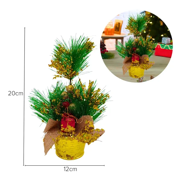 Arbolito De Navidad 20cm Decoracion Navideña Pino Adornos Verde