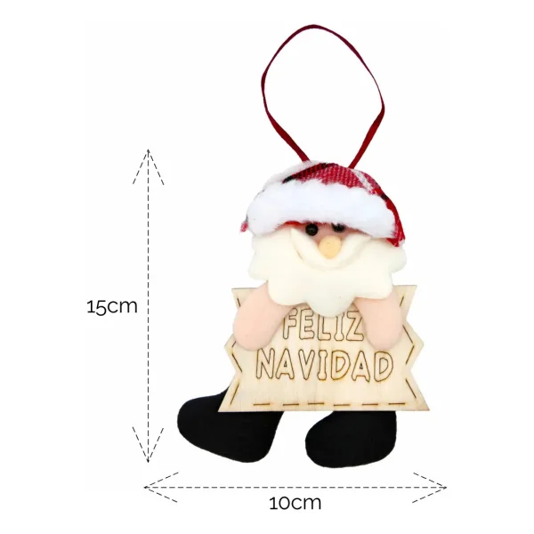 Adornos Navideños Colgante De Paño Decoración Navidad 15cm Rojo Colgante De Paño