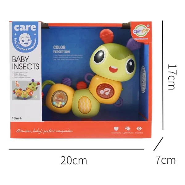 Sonajero Bebe Oruga Movil Luz Didactico Para Bebe