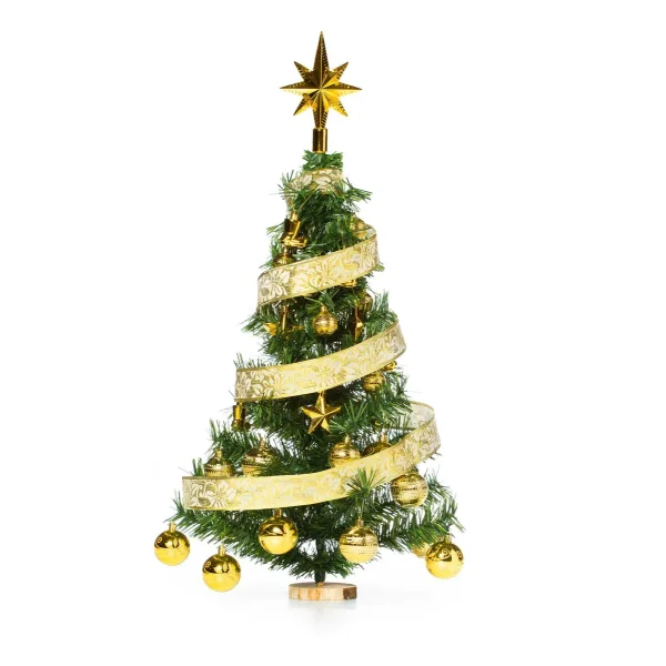 Árbol Navidad Fabesa 80cm Verde Mini Pino Deco Incluye 30 Adornos