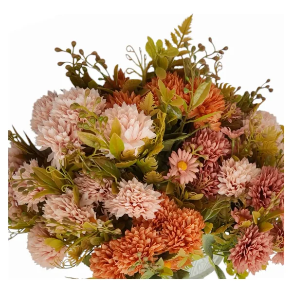 Ramo Crisantemos Flores Artificiales 30cm Decoracion X1