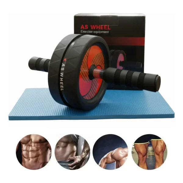 Rueda Para Abdominales + Mini Mat Antideslizante Color Negro Negro