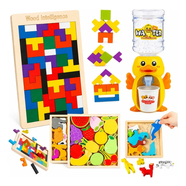 Combo Juguetes Didacticos Kit Bundle X3 Madera