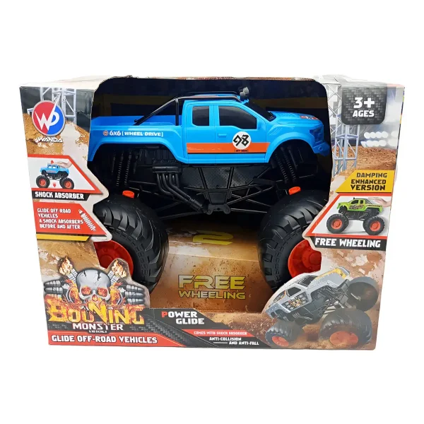 Camion Monstruo Juguete Depredador Off Road Celeste Luces