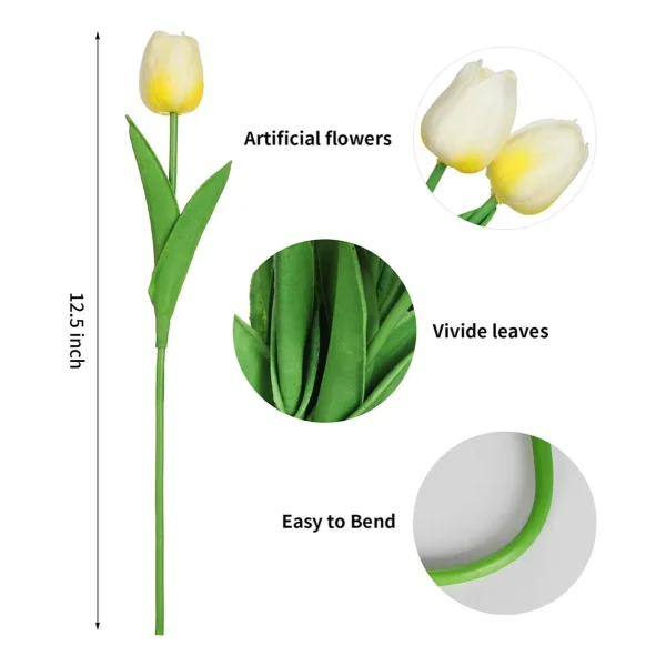 Tulipan Artificial Flores Artificiales Decoracion Ramo X20