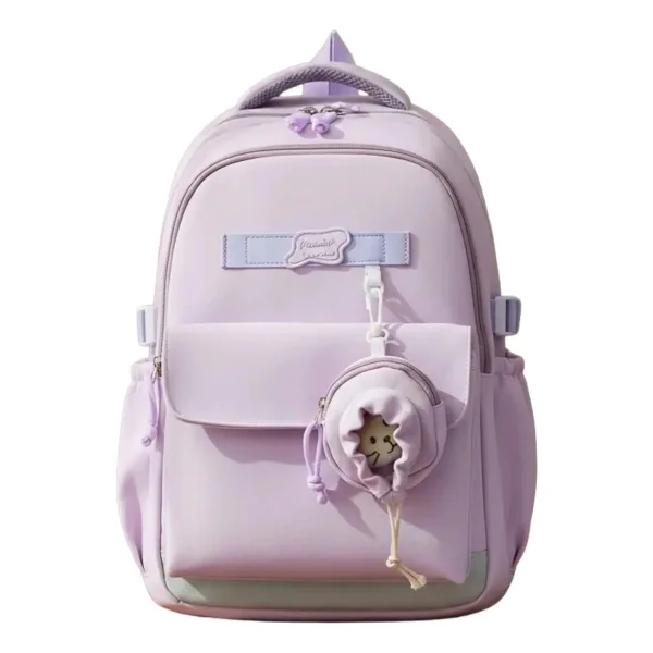 Mochila Escolar Urbana Porta Notebook Con Monedero Y Peluche