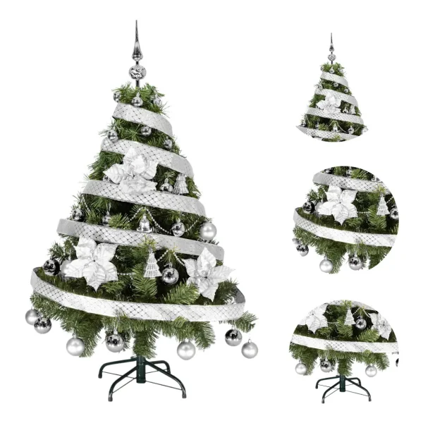  Arbol De Navidad Tronador Lujo 1,20mts Con Adornos Kit X30