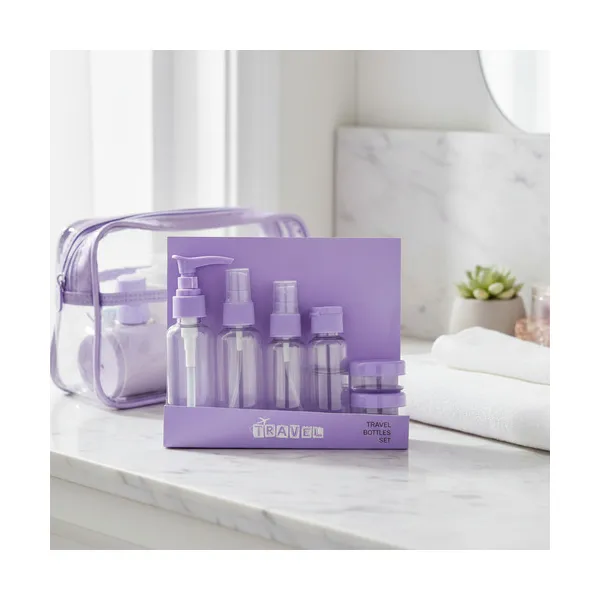 Kit Neceser Frascos De Viaje Avión Envases Recargables X6