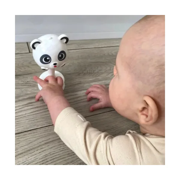 Sonajero Bebe Para Mesa Con Sopapa Base Ventosa Didactico Blanco Panda