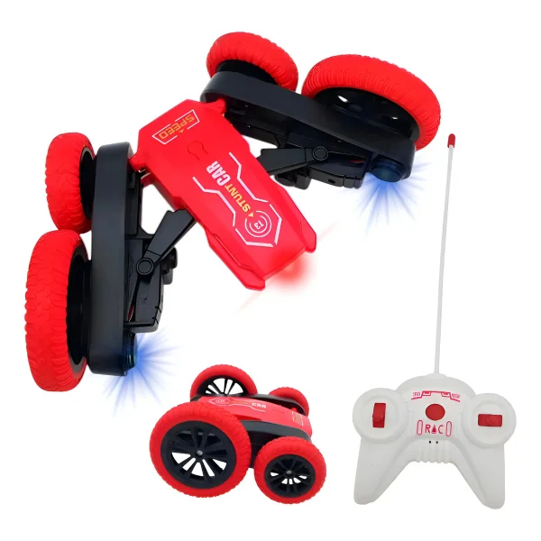 Auto A Control Remoto Stunt Car Giro 360 Acrobacias Pro Rojo Stunt Car