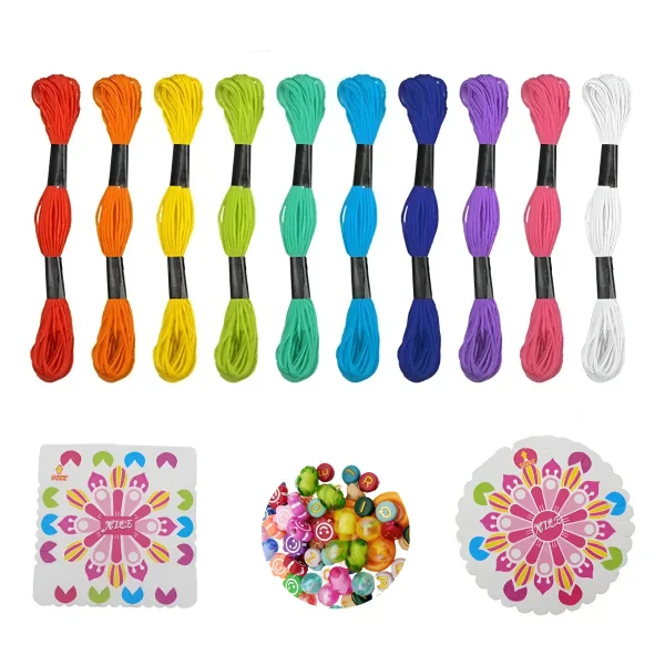 Kit Bijouterie Infantil Pulseras Mostacillas Hilo 5+ Años