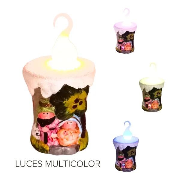 Pesebre Navideño Vela Con Luz Decoracion Navidad Vela Decoración N/a