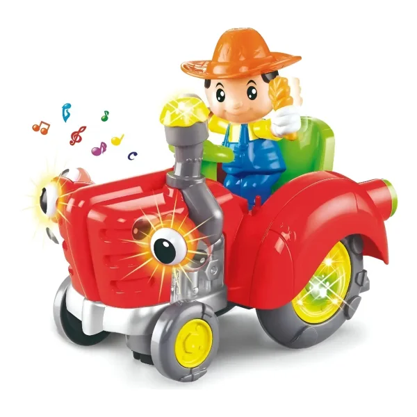 Coche Tractor Juguete Bebe Con Luz Sonidos Y Movimiento