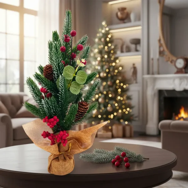 Arbol De Navidad Mini Pino Navideño De Mesa Decorado 40cm Verde