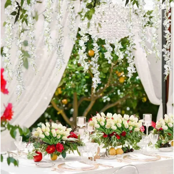 Flores Artificiales Vara Pack X12 Enredadera Colgante Guia