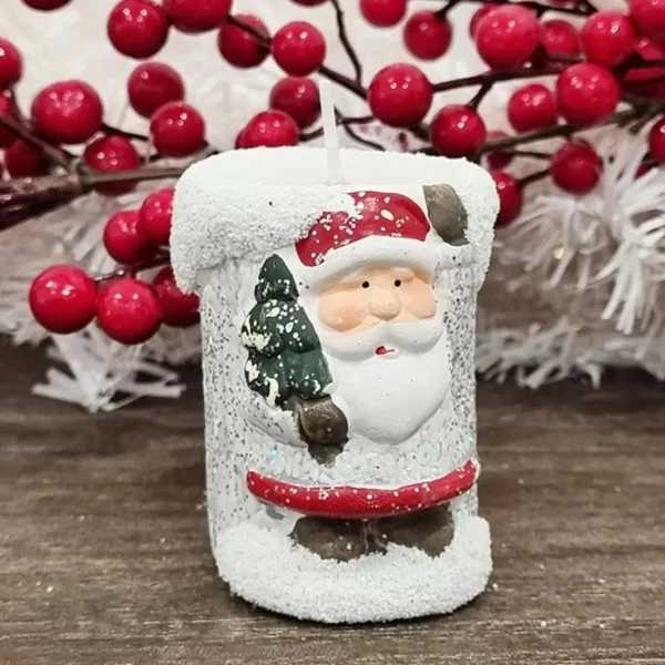 Vela Navideña Portavela Pesebre Deco Navidad Ceramica X1u.