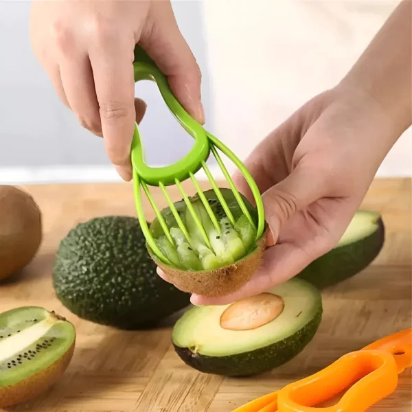 Cortador De Palta Multifuncional Cortador De Frutas 3 En 1 Verde